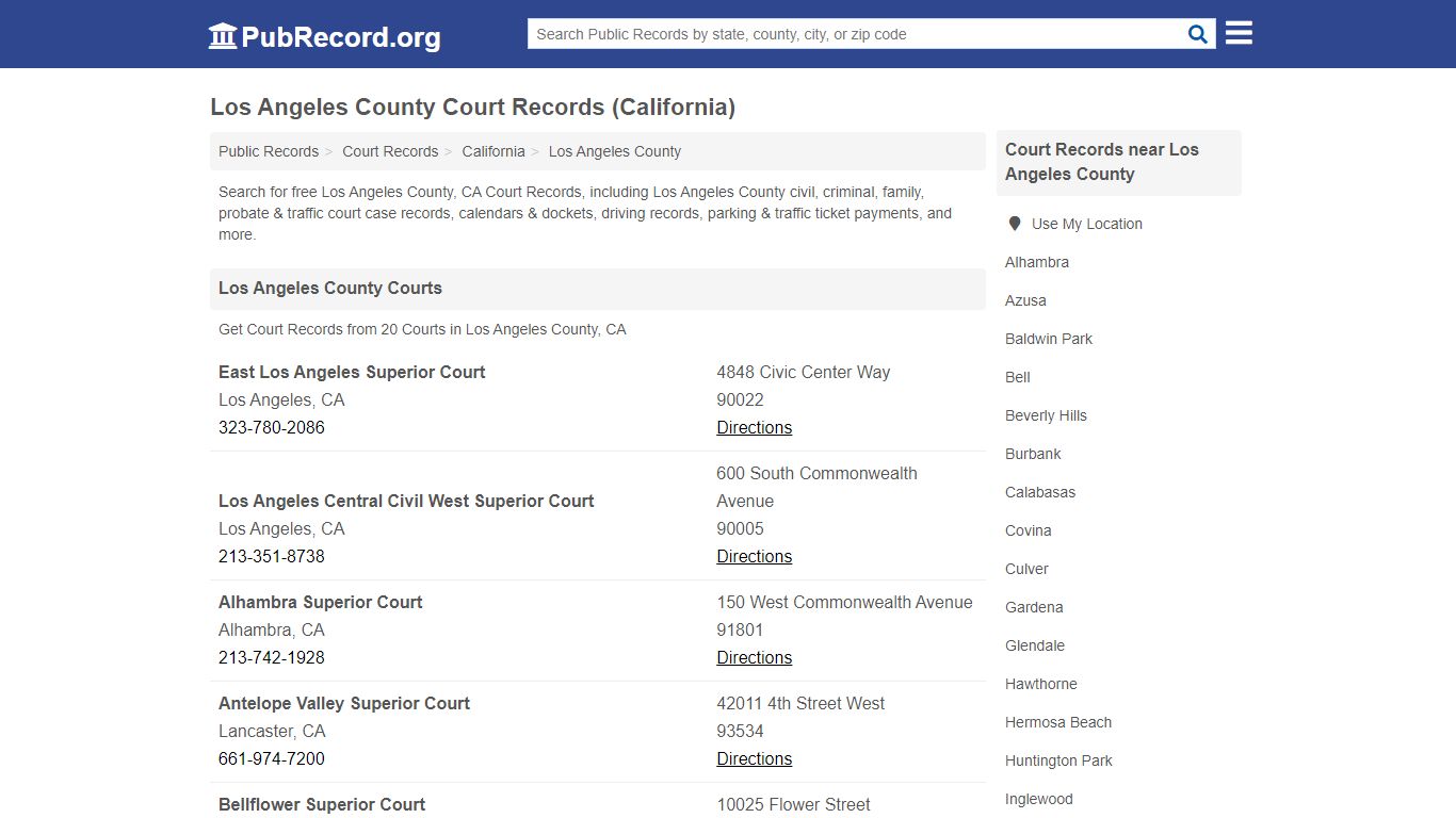 Free Los Angeles County Court Records (California Court ...